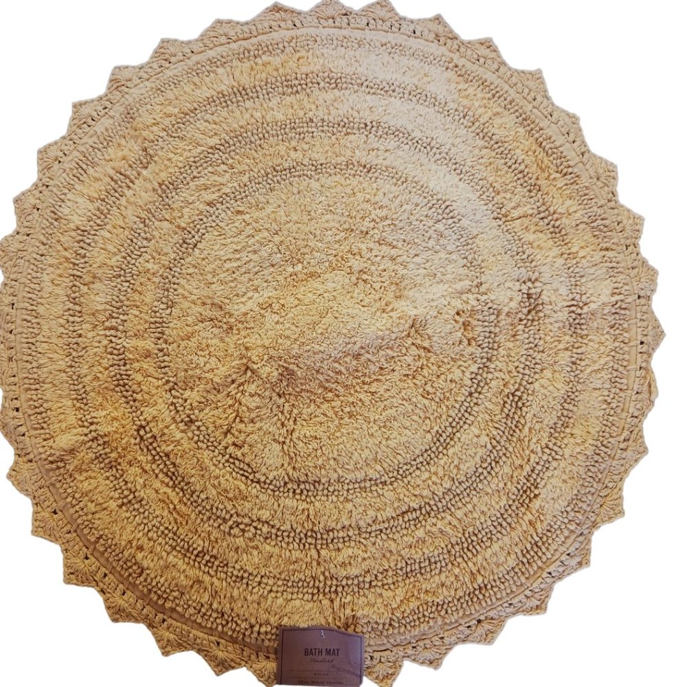 Set of 2 World Market Mustard Yellow Bath Mat/Anywhere Rug